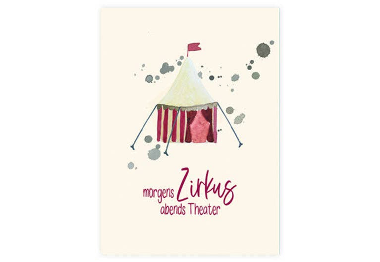 Postkarte Zirkus und Theater | Familie | Humor