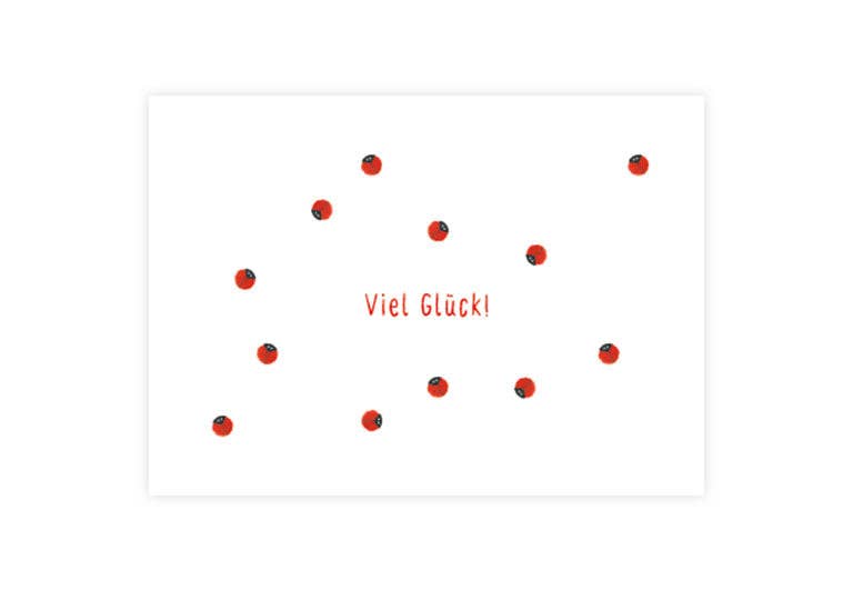 Postkarte Marienkäfer Glück