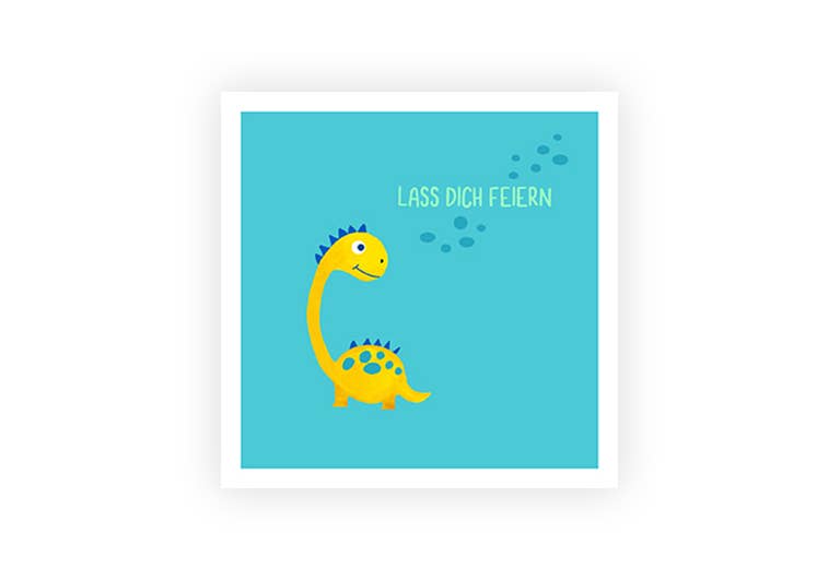 Dino Feiern | Postkarte | Geburtstag