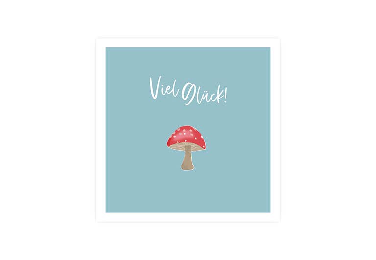 Glückspilz gezeichnet | Glück | Postkarte