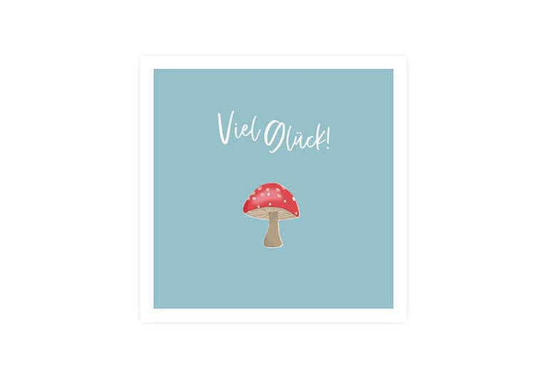 Glückspilz gezeichnet | Glück | Postkarte