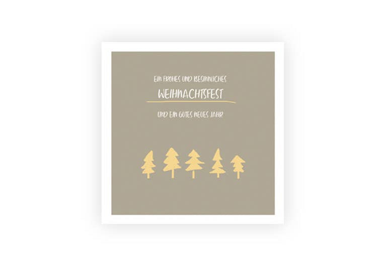 Tannen gelb | Weihnachten | Klappkarte