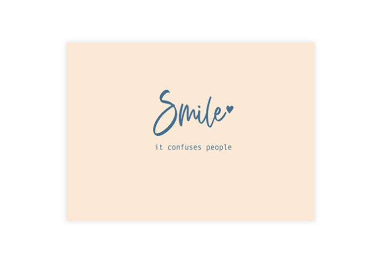 Postkarte smile confuses people | Achtsamkeit