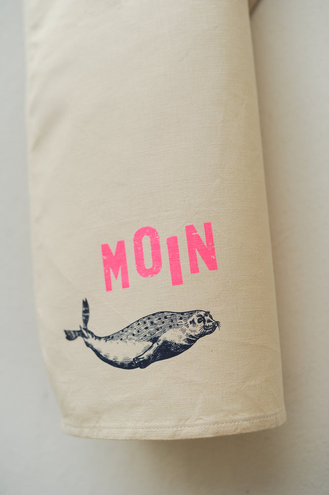 MOIN Robbe Küchentuch Halbleinen, ca. 47 x 70 cm, Handsiebdruck