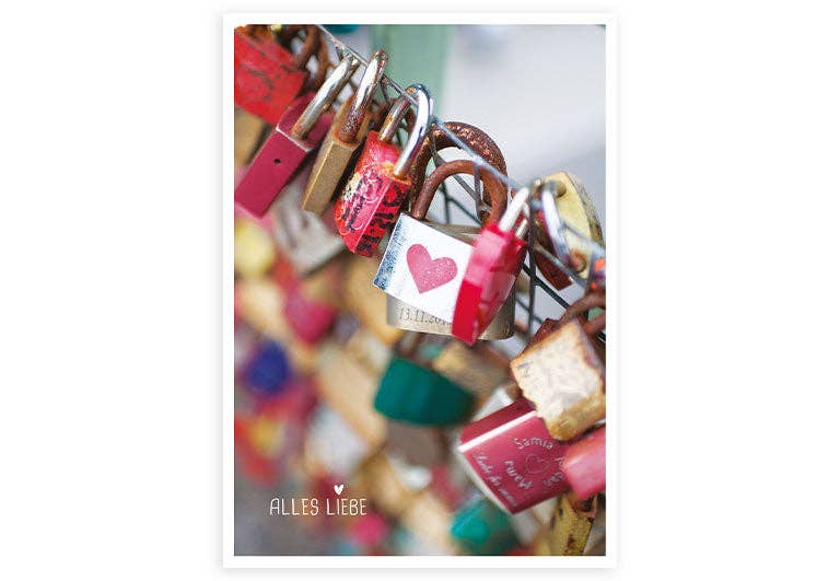 Alles Liebe Schlösser | Postkarte | Liebe