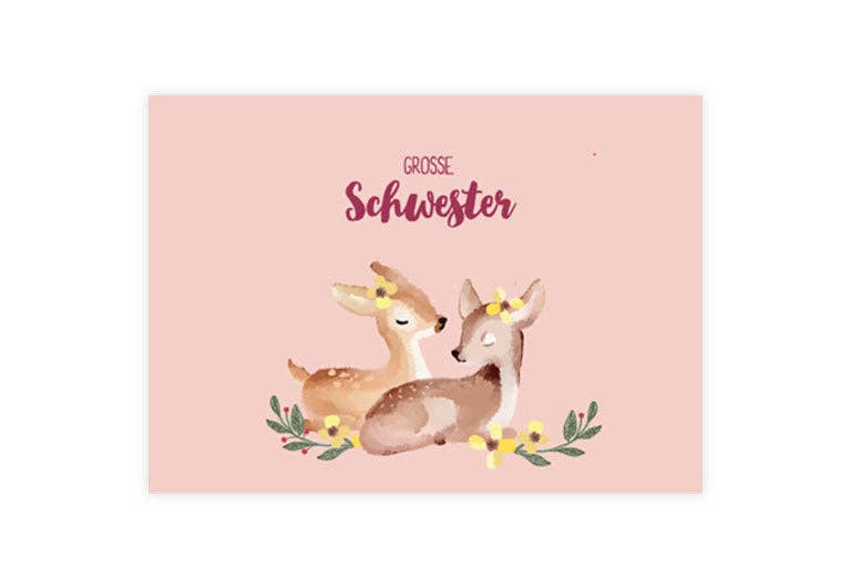 Postkarte Große Schwester | Geburt | Taufe