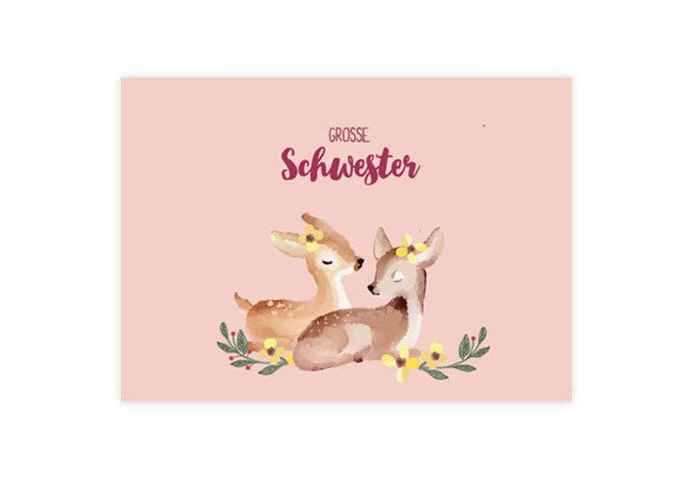 Postkarte Große Schwester | Geburt | Taufe