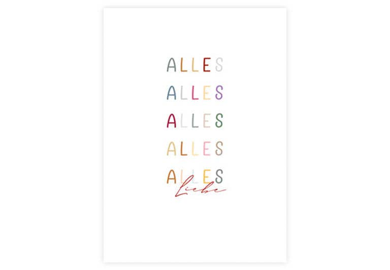 Postkarte Alles Liebe | Gruß