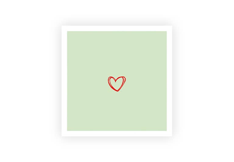 Herz gezeichnet | Postkarte | Liebe