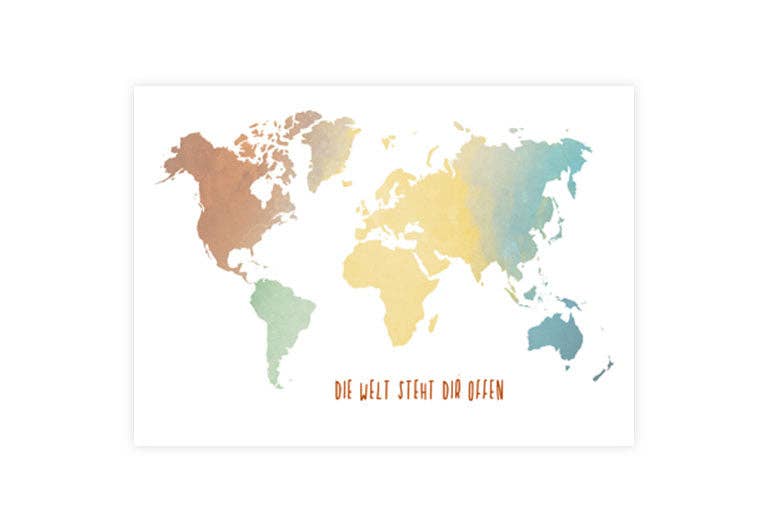 Postkarte Die Welt steht dir offen | Reise