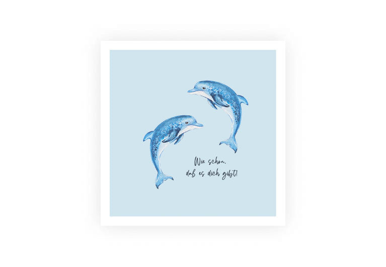 Delfine | Postkarte | Gruß | Freundschaft | Liebe