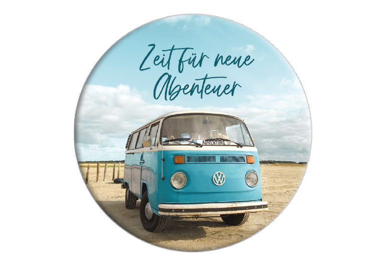 Bulli Abenteuer | Fotomagnet rund