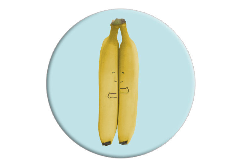 Bananen Umarmung | Fotomagnet rund