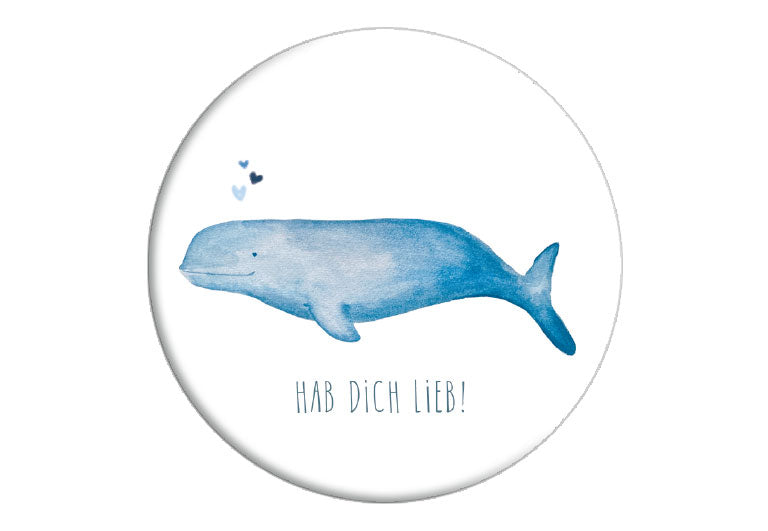 Beluga Wal | Magnet rund