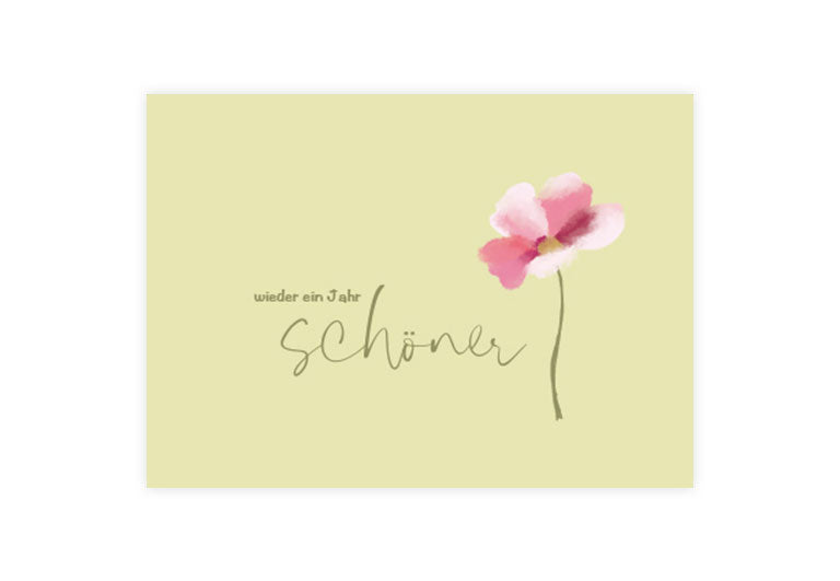 Postkarte Blume ein Jahr schöner | Geburtstag | Postkarte | Pappkarte