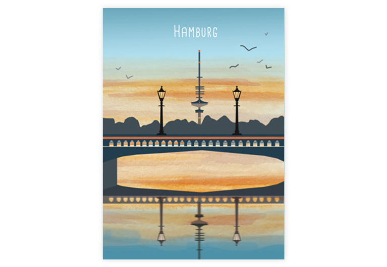 HH Alster | Hamburg | Postkarte | Pappkarte