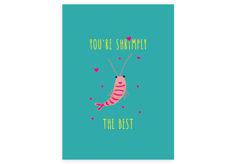 Shrimply the best | Postkarte | Liebe | Freundschaft | Pappkarte