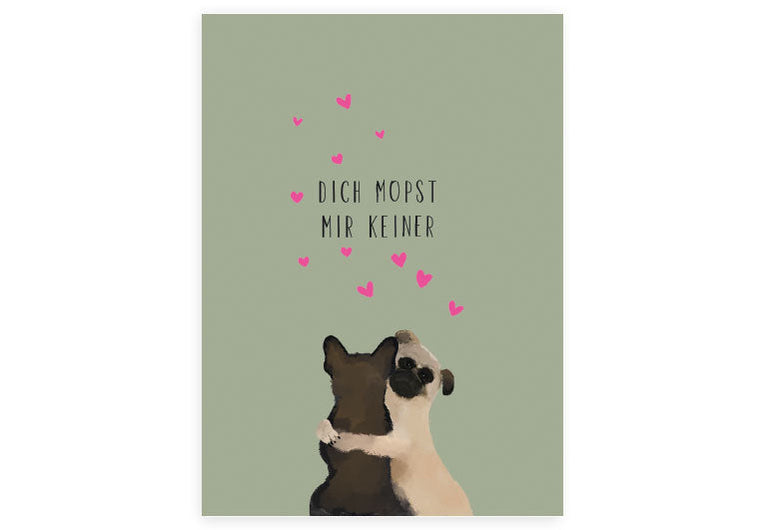 Mopst mir keiner | Postkarte | Liebe | Pappkarte
