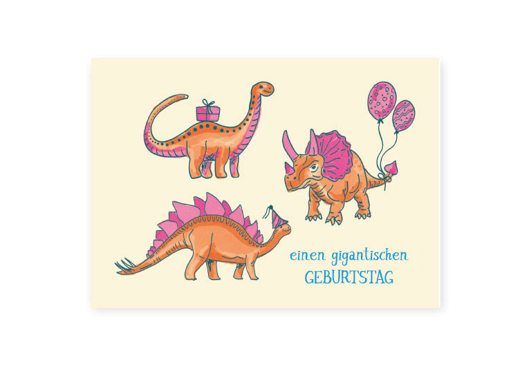 Dinos Geburtstag | Postkarte | | Pappkarte