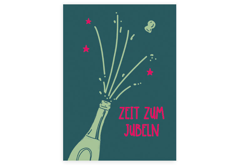 Zeit zum Jubeln | Postkarte | Geburtstag | Prüfung | Pappkarte
