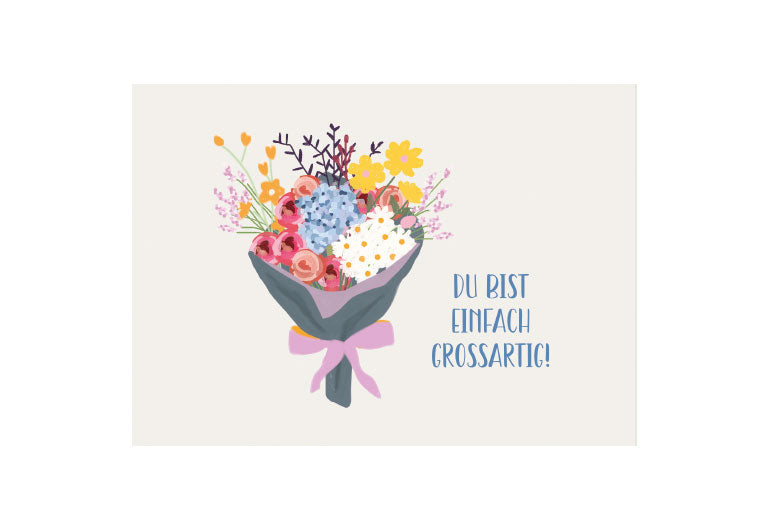 Du bist großartig | Postkarte | Freundschaft | Liebe | Pappkarte