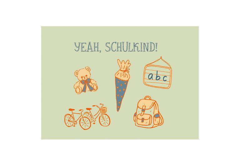 Schulkind | Postkarte | Schulanfänger | Pappkarte
