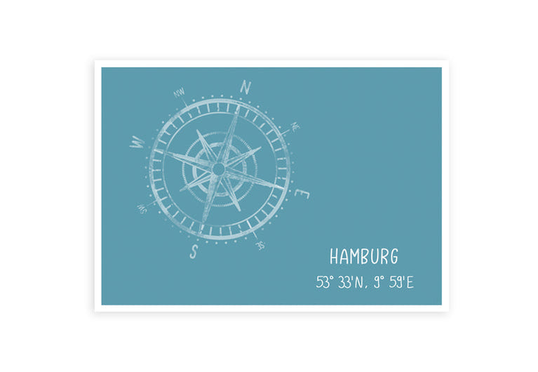 Hamburg Kompass | Postkarte
