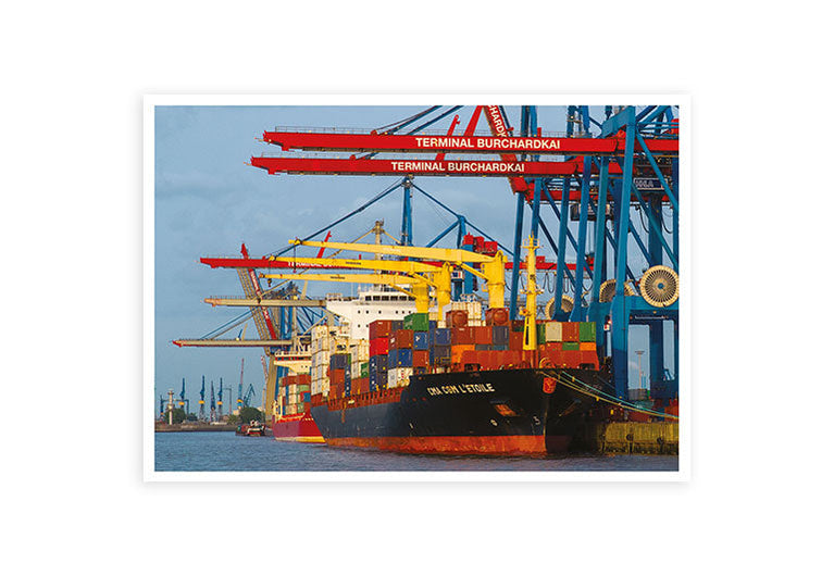 Hamburg Hafen Frachter | Postkarte