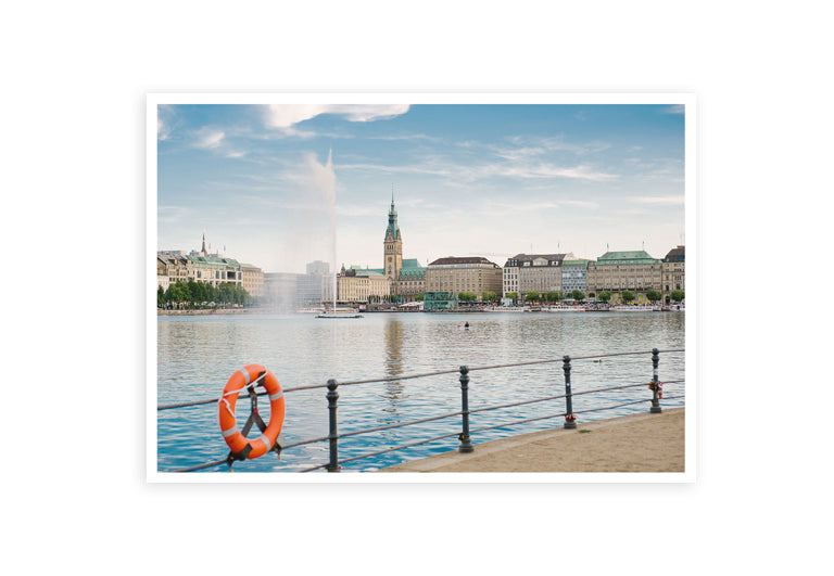 Hamburg Binnenalster Rathaus | Postkarte