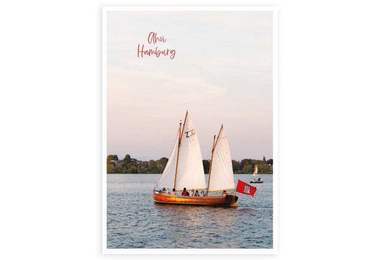 Hamburg Ahoi Segelboot | Postkarte