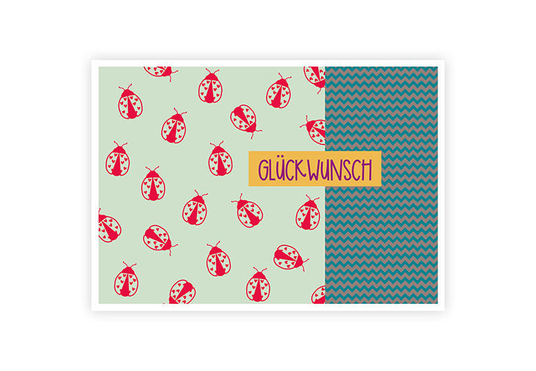 Glückwunsch Marienkäfer | Postkarte | Geburtstag
