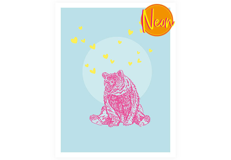 Bär | AuriCard | Neon Postkarte