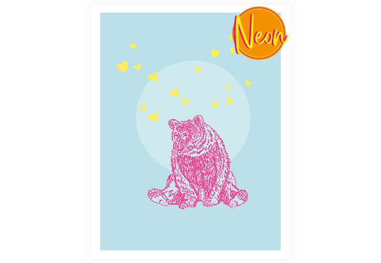 Bär | AuriCard | Neon Postkarte