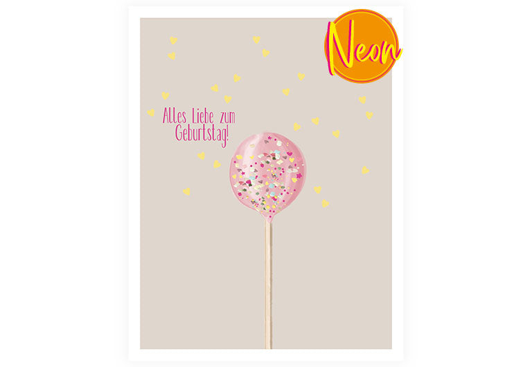 Cakepop | AuriCard | Neon Postkarte