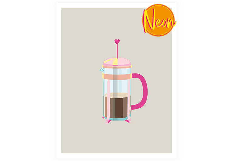 French Press | AuriCard | Neon Postkarte