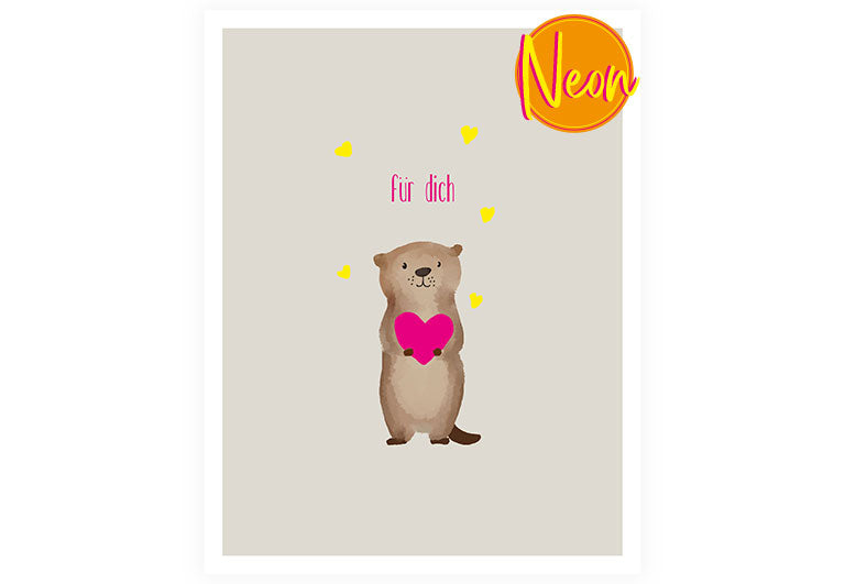 Biber | AuriCard | Neon Postkarte