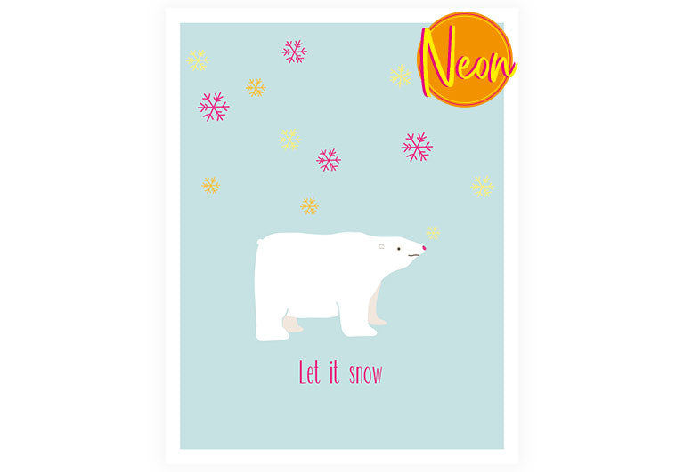 X Eisbär | AuriCard | Weihnachten | Neon Postkarte