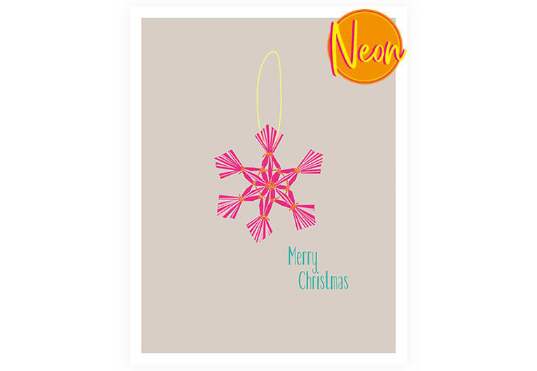 X Strohstern | AuriCard | Weihnachten | Neon Postkarte