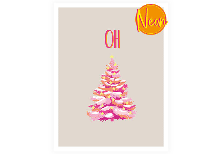 X Tanne | AuriCard | Weihnachten | Neon Postkarte