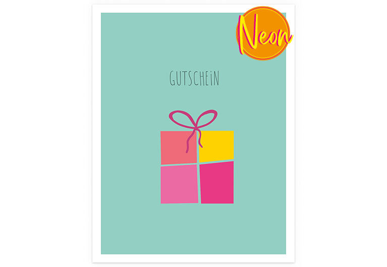X Gutschein | AuriCard | Weihnachten | Neon Postkarte
