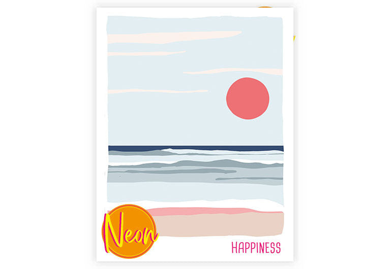 Happiness | AuriCard | Neon Postkarte | Glück | Motivation