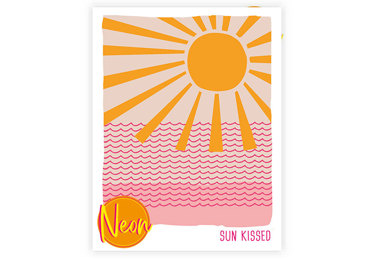 Sun kissed | AuriCard | Neon Postkarte | Glück | Motivation