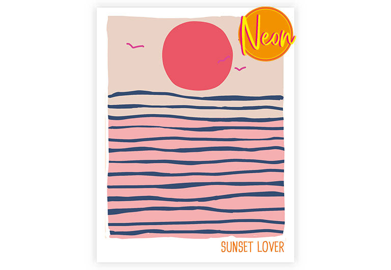 Sunset Lover | AuriCard | Neon Postkarte | Liebe