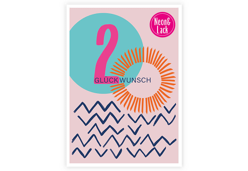 Zwanzig | Neon Postkarte