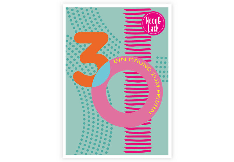 Dreißig | Neon Postkarte