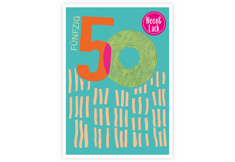 Fünfzig | Neon Postkarte