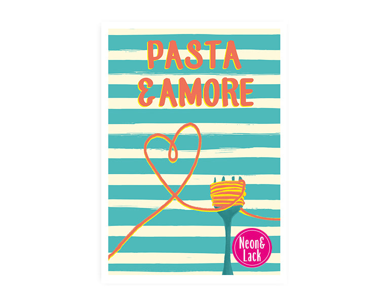 Pasta Amore | Neon Postkarte | Liebe
