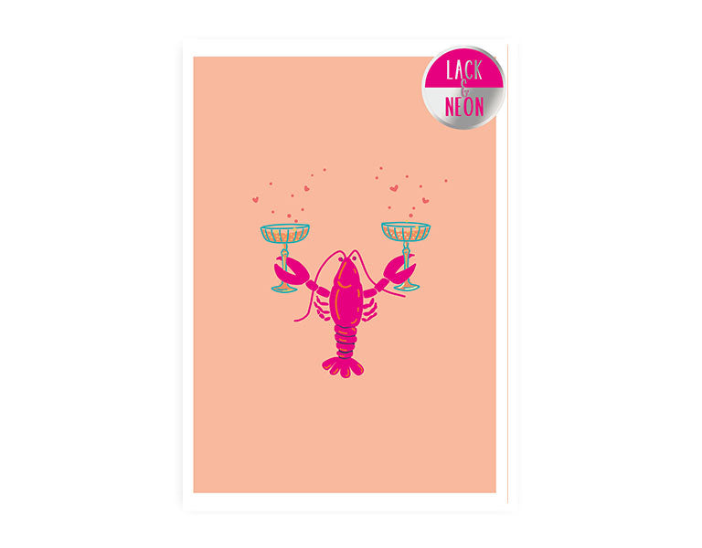 Hummer Sektschalen | Neon Postkarte