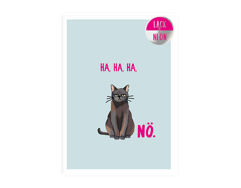 Katze Nö | Neon Postkarte