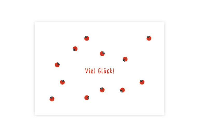 Postkarte Marienkäfer Glück